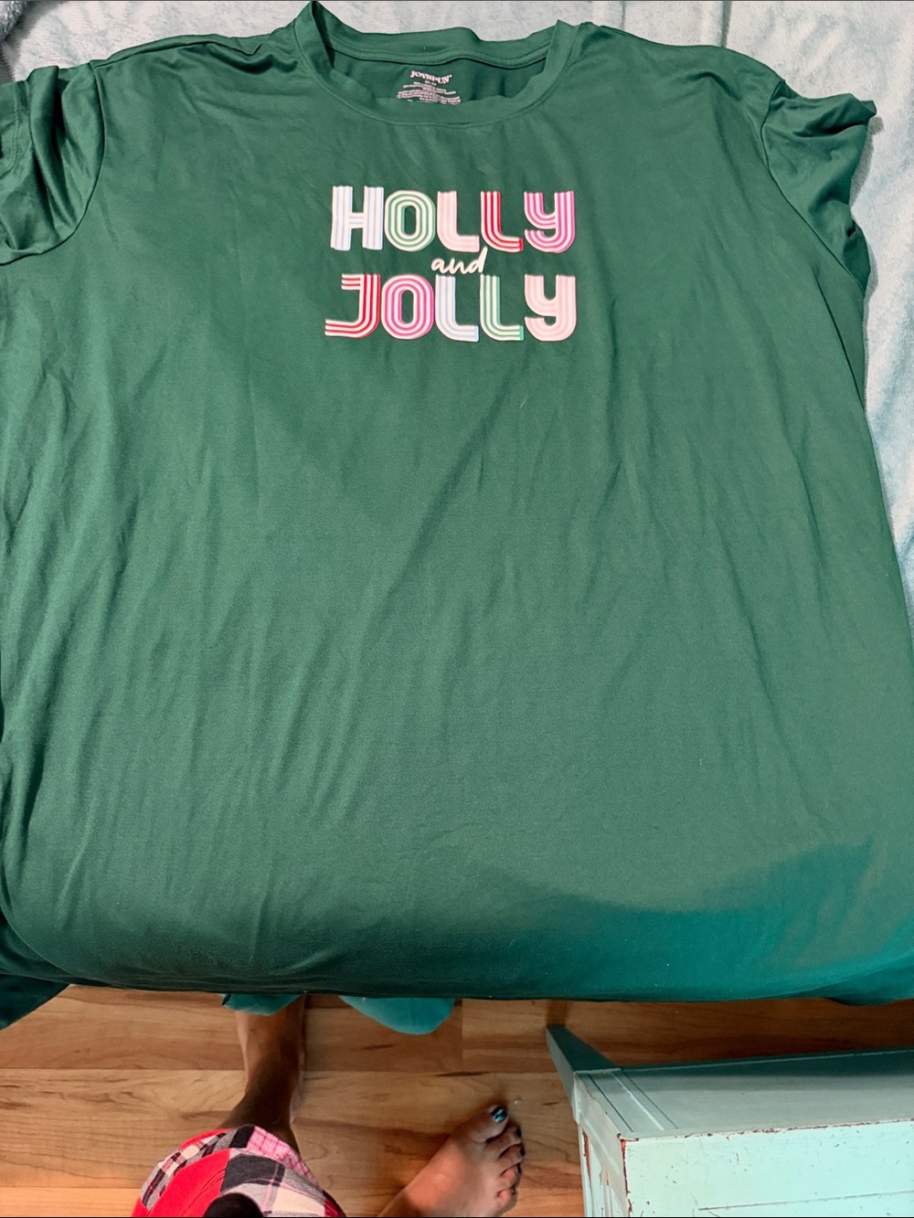 Woman’s  Holly and Jolly Green Pajama Top